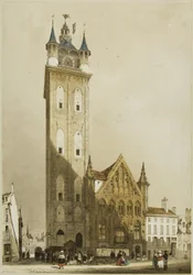 Pittoresk arkitektur i Paris, Gent, Antwerpen, Touen, etc.