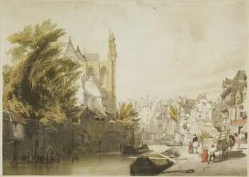 Pittoresk arkitektur i Paris, Gent, Antwerpen, Touen, etc.