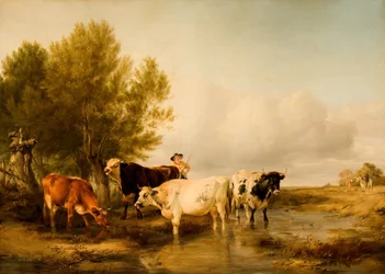 Boskap i en bäck, 1841.