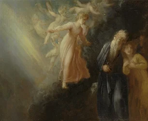 Prospero, Miranda och Ariel, från "The Tempest", akt I, scen ii