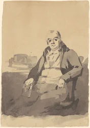 Man som håller en bok [recto]