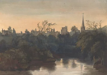 Stadsbild på floden