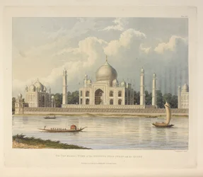 Taj Mahal, kejsaren Shah Jehans grav, illustration från "En pittoresk tur längs floderna Ganges och Jumna, i Indien"