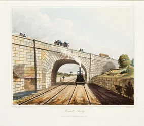 Rainhill Bridge, publicerad 1831 (handfärgad gravyr)