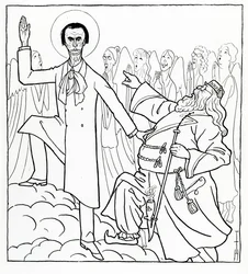 Karikatyr av Rudolf Steiner, illustration ur ”Simplicissimus”, publicerad den 20 april 1925