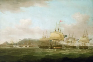 Den brittiska flottans erövring av Saint Paul, nära Bourbon Island (nu Reunion Island), 21 september