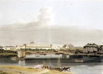 Palace of Nawab Shuja Dowla på Lucknow, tallrik XVI från del 4 av "Oriental Scenery", pub. 1802 (akvatint)