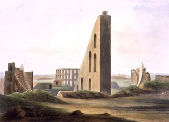 Observatoriet i Delhi, skylt XX från del 3 av "Oriental Scenery", pub. 1808 (akvatint)