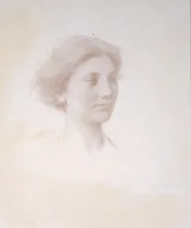 Head of a Girl, ca 1909 (silverspets på vit förberedd mattbräda)