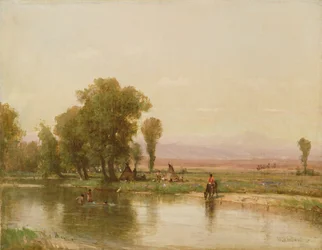 Läger vid floden Platte, 1865