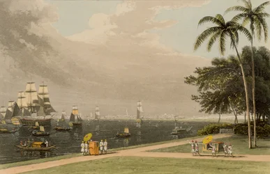 Utsikt över Calcutta från Garden Reach, 1810