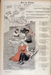 Populär sång "" on the fortices"" av Victor Meusy - teckning av Theophile Alexandre Steinlen i "" Gil blas illustrated"".