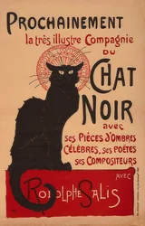 Snart det mycket berömda Compagnie du Chat Noir med Rodolphe Salis (2:a versionen). Frankrike, 1896, Imp. Charles Verneau, Paris