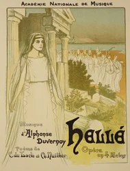 Reproduktion av en affisch för operan ”Helle”, framförd av Académie Nationale de Musique, 1896
