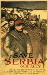 Rädda Serbien vår allierade, skicka bidrag till Serbian Relief Committee of America, pub. Frankrike, 1916