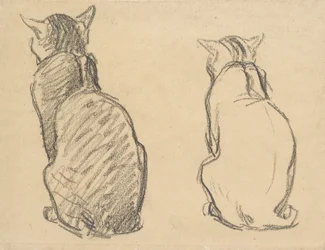 Två studier av en katt, tidigt 1900-tal