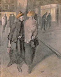 Arbetande kvinnor, omkring 1900 (teckning)