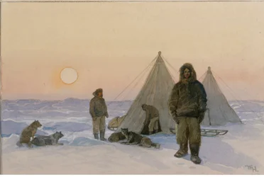 Polarforskare (akvarell på papper)