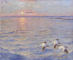 Solnedgång över Norska havet