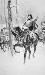 Porträtt av general Nathan Bedford Forrest (litho)