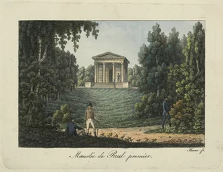 Paul I-templet eller Paul I:s mausoleum i Pavlovsk-parken, 1810-talet.