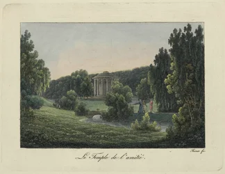 Utsikt över vänskaptemplet i Pavlovsk, 1810-talet.