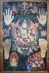 Gnya-Khri btsan-Po, Tibets legendariske förste kung, reinkarnation av bodhisattvan Avalokitesvara, en av Tibets världsliga och andliga ledare, tibetansk civilisation