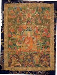 Tredje Panchen Lama Losan Penden Yeshe (gouache på tyg)