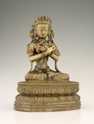 Vajradhara Buddha (kopparlegering och ädelstenar)