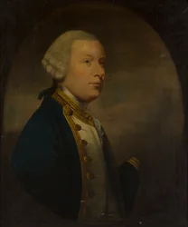 Halvlångt porträtt av amiral Robert Duff av Fetteresso (olja på duk)