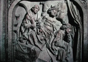 Grav av Henri II (973-1024) och hans hustru Kunigunde, detalj av kejsaren som opererades av St. Benedictus