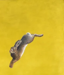 The Leap-Yellow, akvarell och gouache på bågar 640gsm papper, 101,6 x 86,3 cm