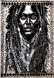 Porträtt av afrikanska dreadlocks