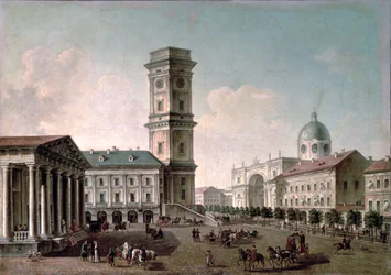 Utsikt över Nevskij Prospekt, St. Petersburg, 1810-20 olja på duk