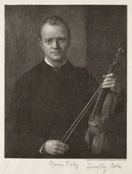 Gamla italienska mästare: Porträtt av Timothy Cole Man med fiol, 1892.