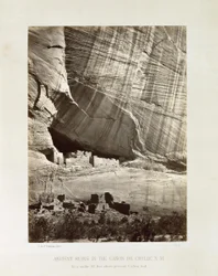 Forntida ruiner i Cañon de Chelle, N.M. (territorium)