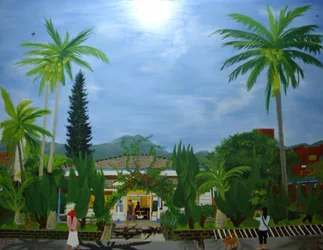 Dulan Cafe, Taitung sockerfabrik, 2010, olja på duk