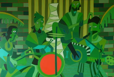 Den franska vermiljontrumman, 2012, olja på duk