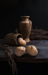 Rustikt potatisstilleben