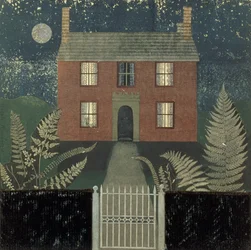 Hus på natten (collage)
