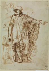 Soldat med spiselkrans (penna  bläck på papper)
