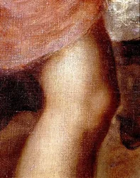The Death of Actaeon, detalj av Dianas knä, c.1565 (olja på duk) (detalj av 28850)