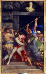 Kristus krans av törnen Målning av Tiziano Vecellio kallad Titian (1485-1576) 1500-talets sol. 3,03x1,8 m