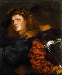 Le bravo - Bravo , av Tizian (1488-1576). Olja på duk, ca 1515-1520. Mått: 77x66,5 cm. Konsthistoriska museet, Vienne