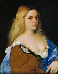 Violante - Tizian (1488-1576). Olja på trä, ca 1515. Mått: 64,5x50,8 cm. Konsthistoriska museet, Vienne