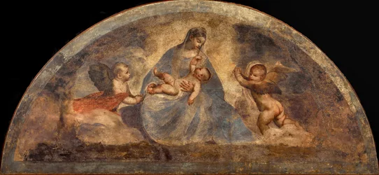 Madonna och barn med två änglar, ca. 1519.