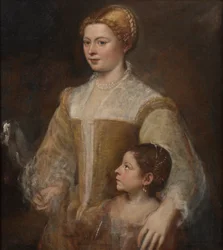 Porträtt av en dam och hennes dotter, ca. 1550.