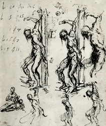 Skisser för St Sebastian i Brescia, c1518, 1937
