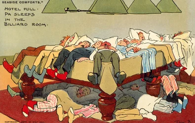 Hotel Full, Pa sover i biljardrummet (chromolitho)