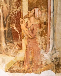 Skildring av donatorer, detalj från St Romuald, av Tommaso da Modena (1326-1379), fresk, kyrkan San Nicolo, Treviso